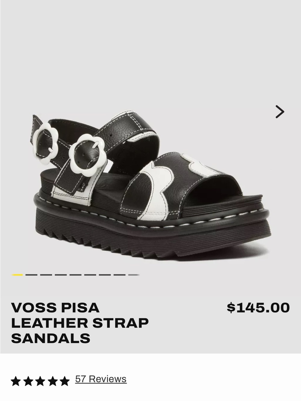 Dr. Martens VOSS PISA LEATHER STRAP SANDALS Black Platforms Floral - Picture 2 of 7